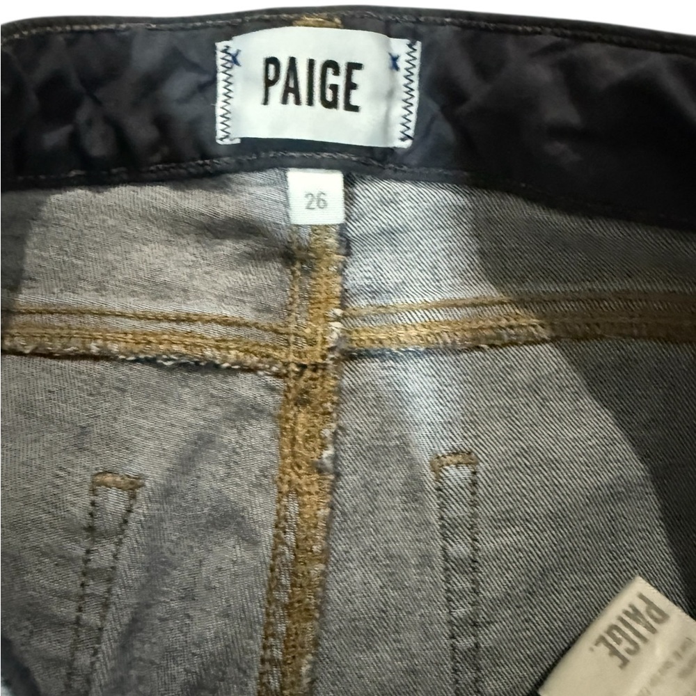 PAIGE Womens Colette Crop Flare Raw Hem Blue Jeans Size 26 - Picture 5 of 7